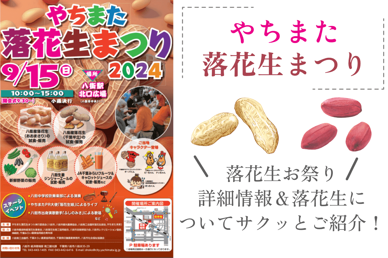 やちまた落花生まつり2024開催されます！9月15日（日）10時から！