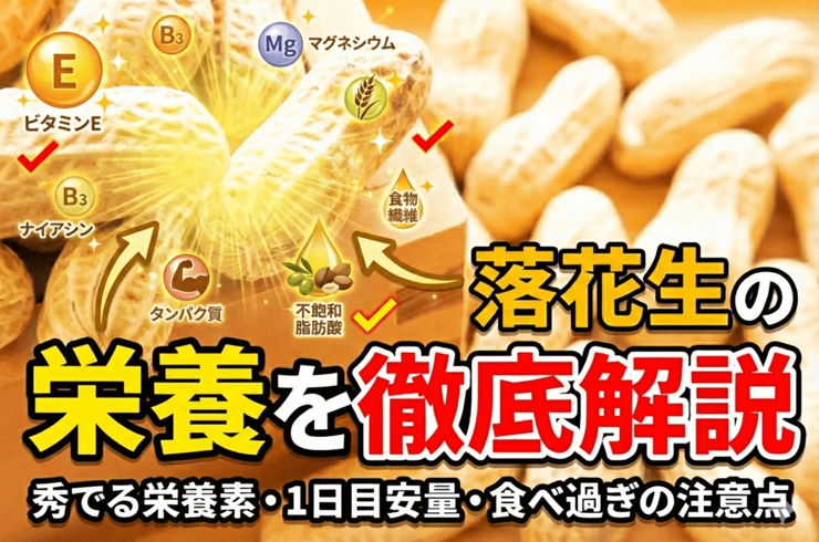 落花生の栄養を徹底解説｜秀でる栄養素・1日目安量・食べ過ぎの注意点