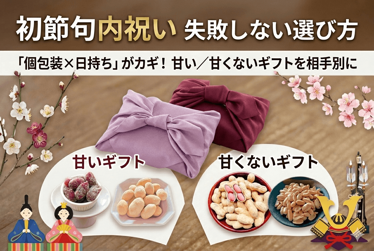 初節句の内祝い（お返し）は「個包装×日持ち」で失敗しない｜甘い／甘くないギフトを相手別に選ぶコツ【八街の専門店】