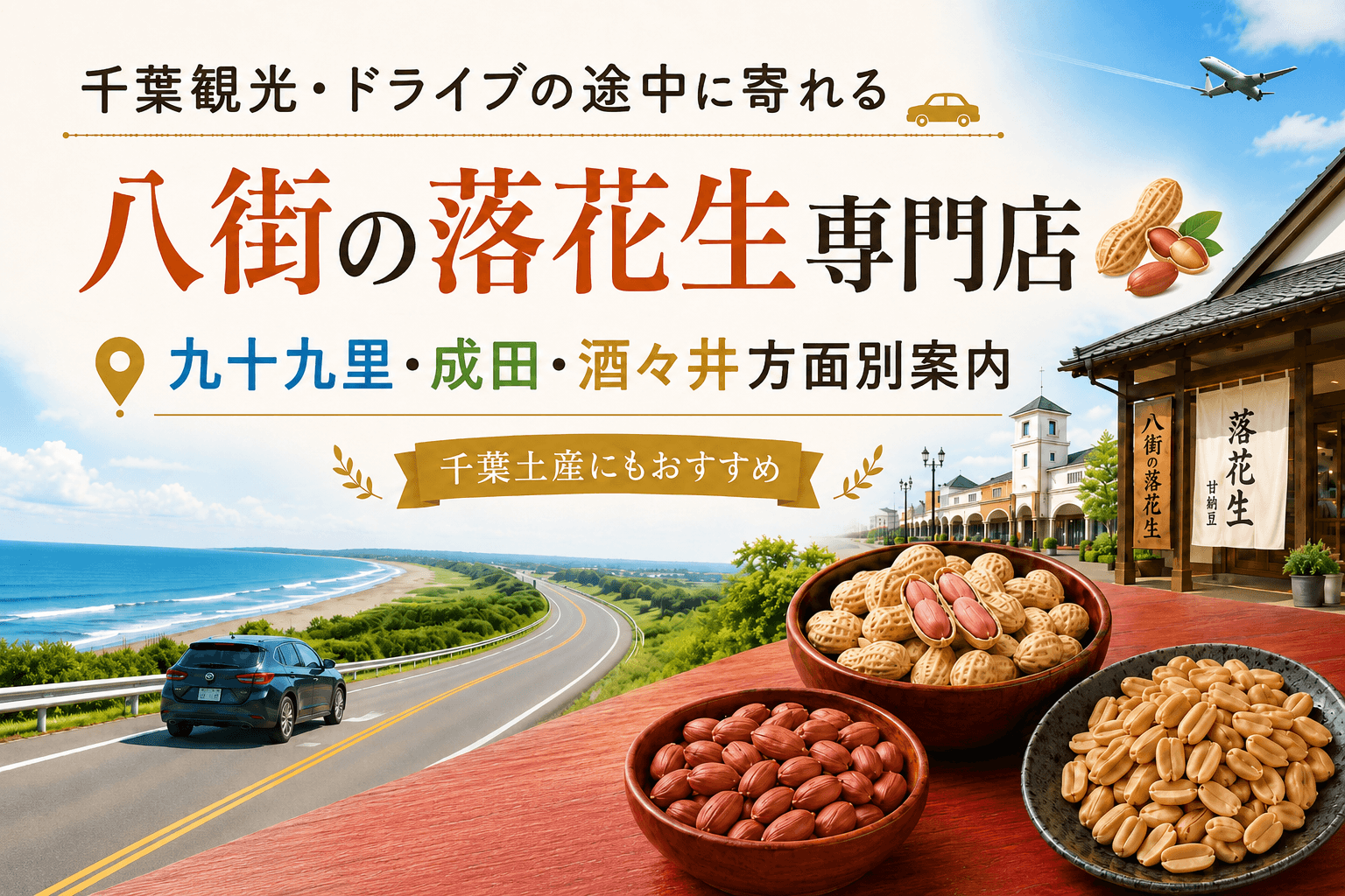 千葉観光・ドライブの途中に寄れる八街の落花生専門店｜九十九里・成田・酒々井方面別案内