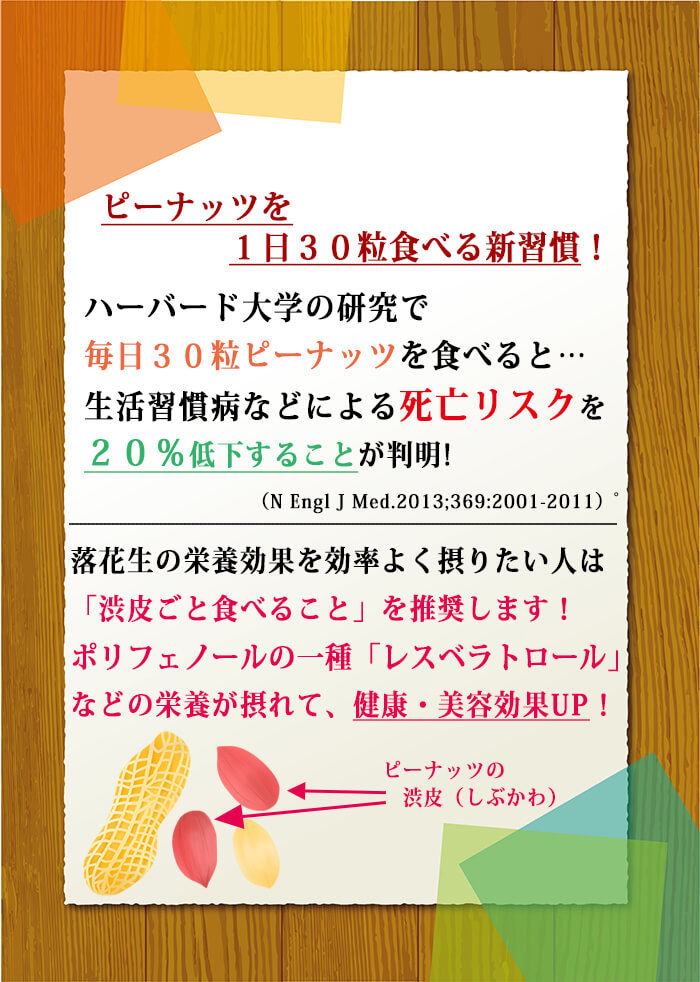 一日３０粒ピーナッツを食べる..