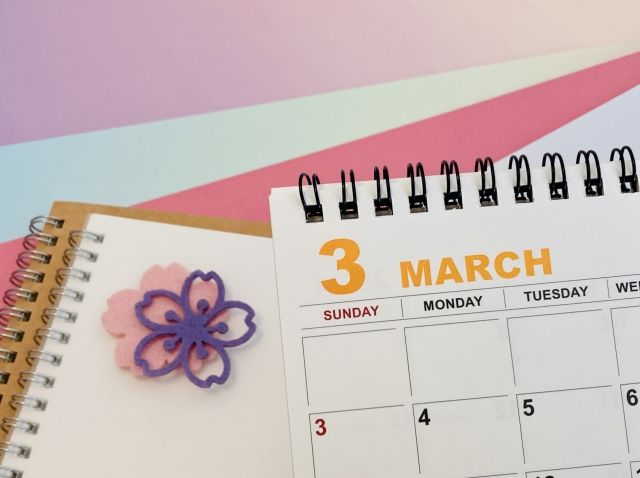 桜のあしらいが入った3月のカレンダーイメージ