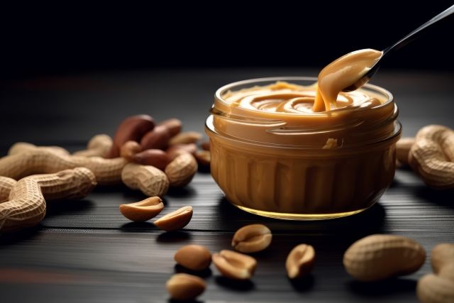 焼き餅にピーナッツペーストをつけた簡単アレンジレシピ