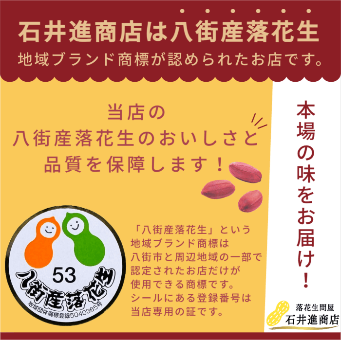 八街産落花生の認定を示すイメージ
