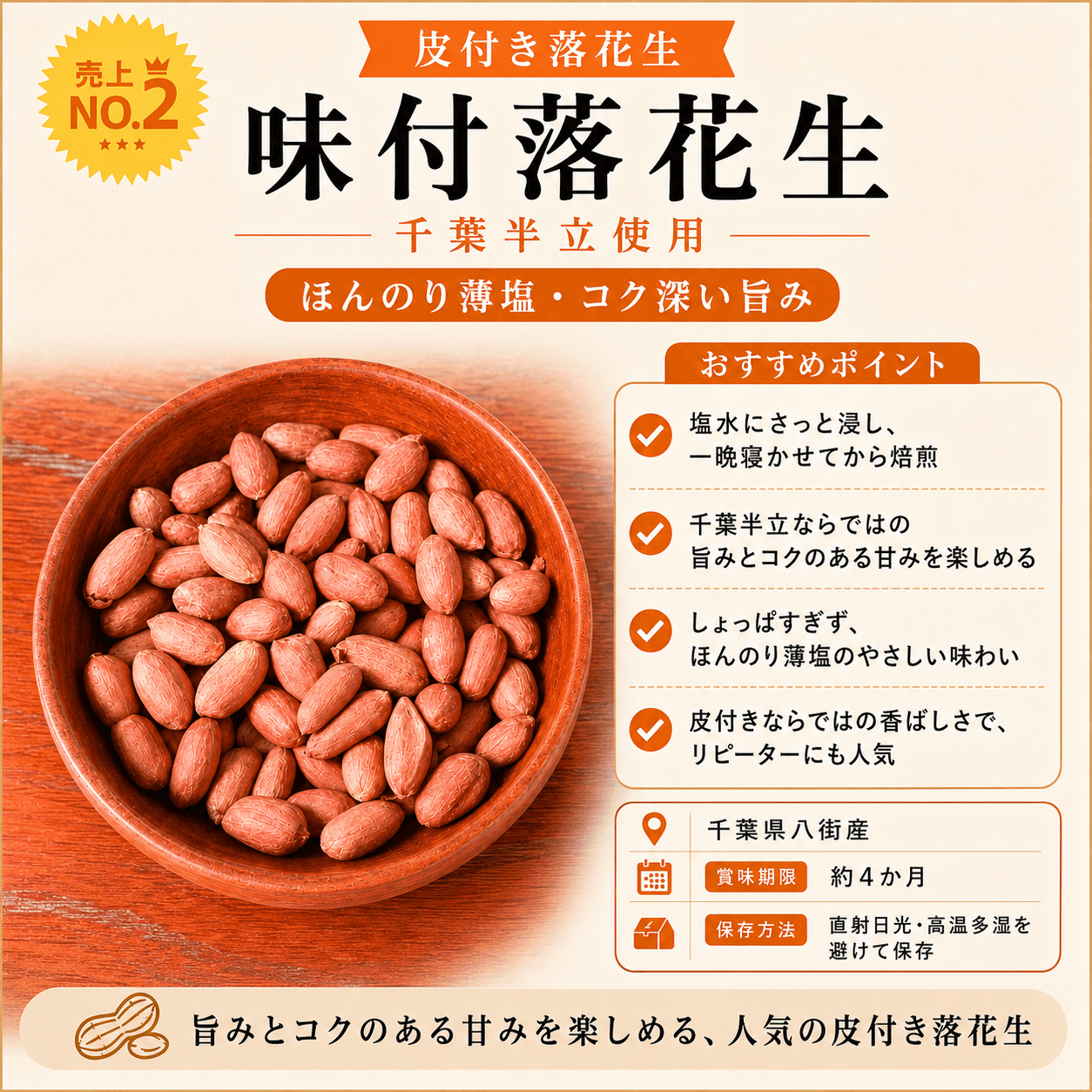父の日ギフトにおすすめの味付落花生 千葉半立